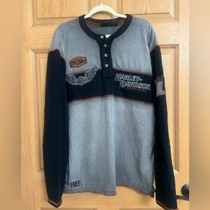 Men’s Iron Block Harley Davidson Henley Shirt